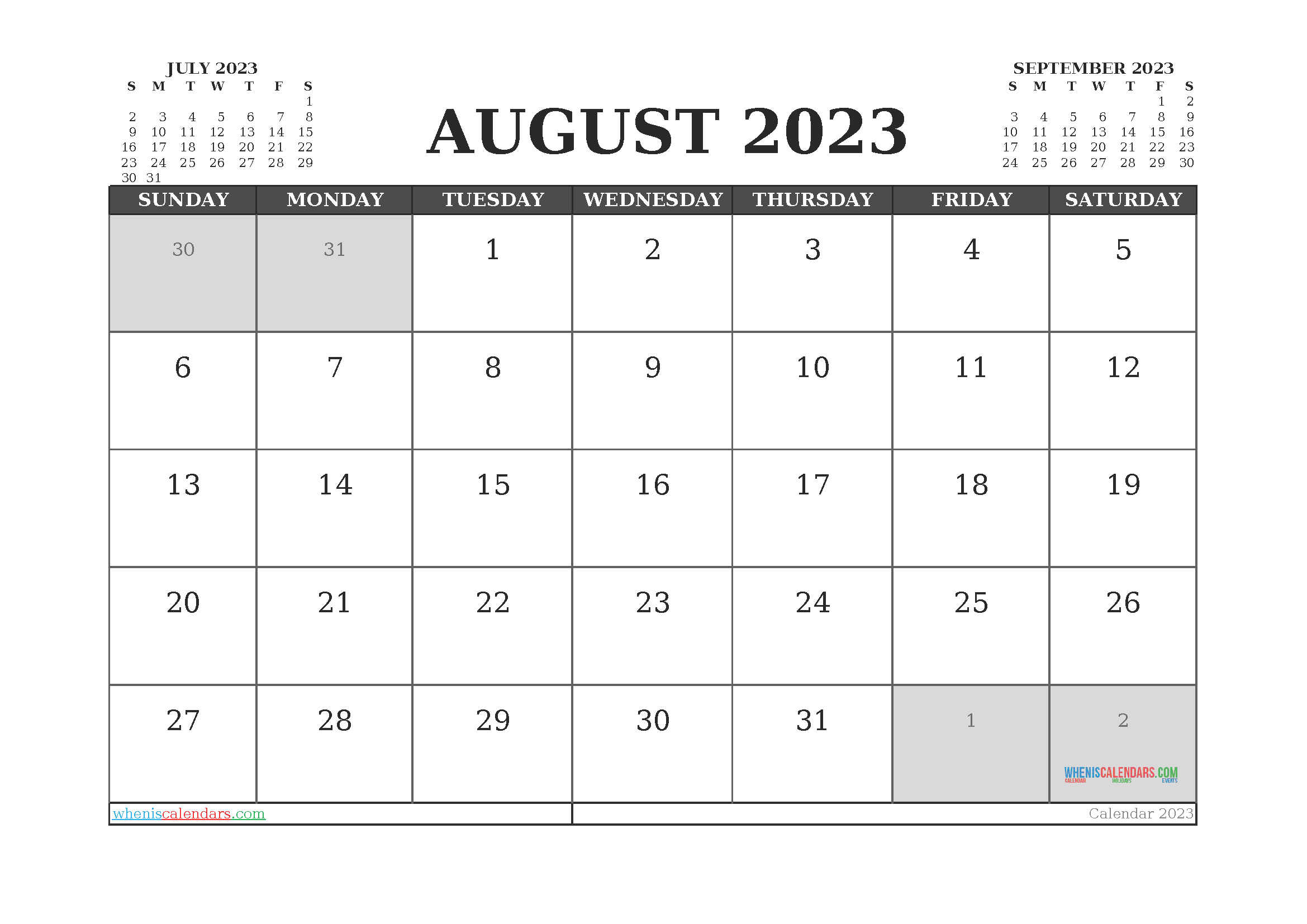 Printable August Calendar Free Templates Printable Calendar