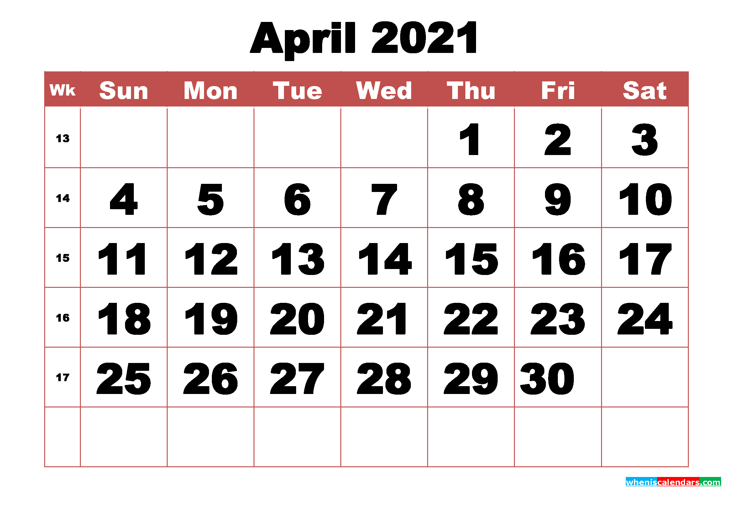 April, 2021