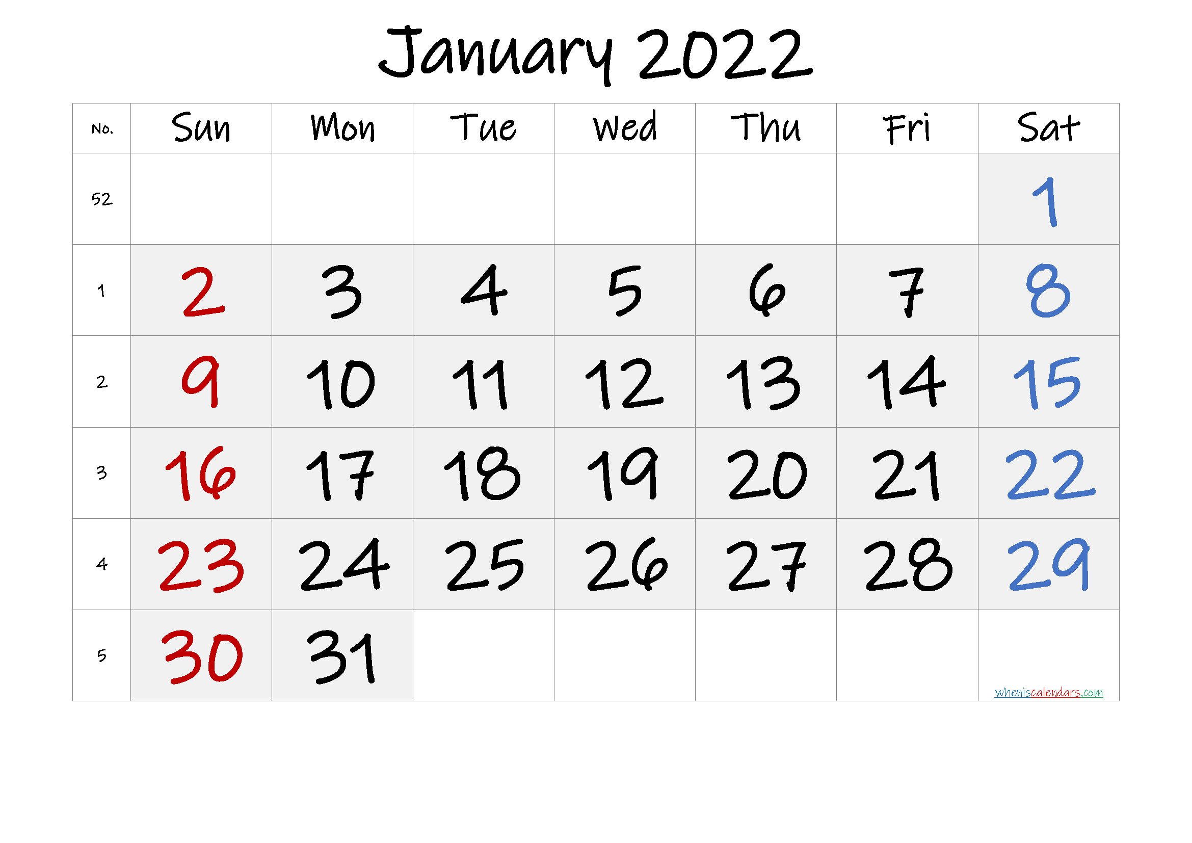 Free January 2022 Calendar Free Premium 