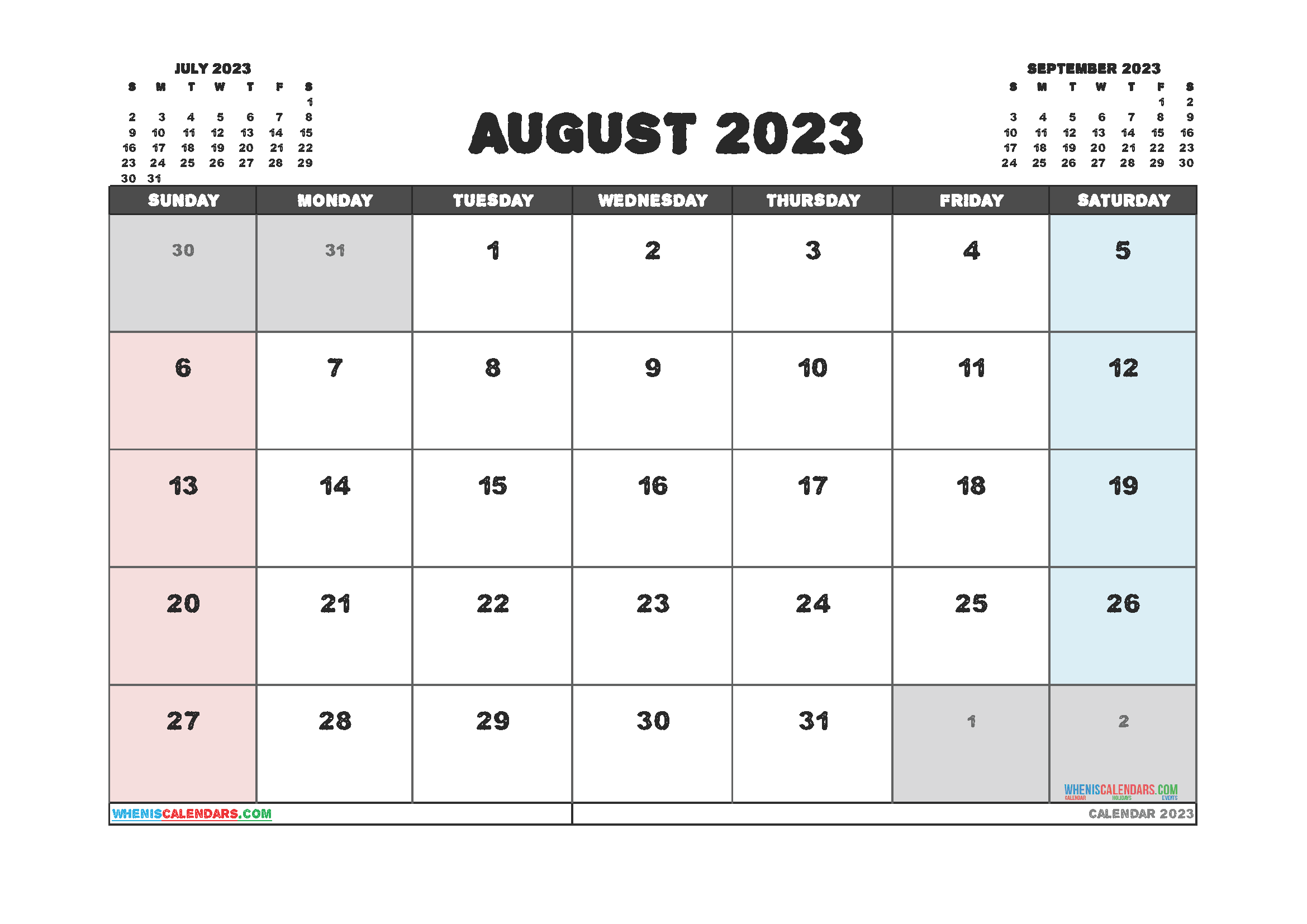 August 2023 Calendar Printable - templates.iesanfelipe.edu.pe