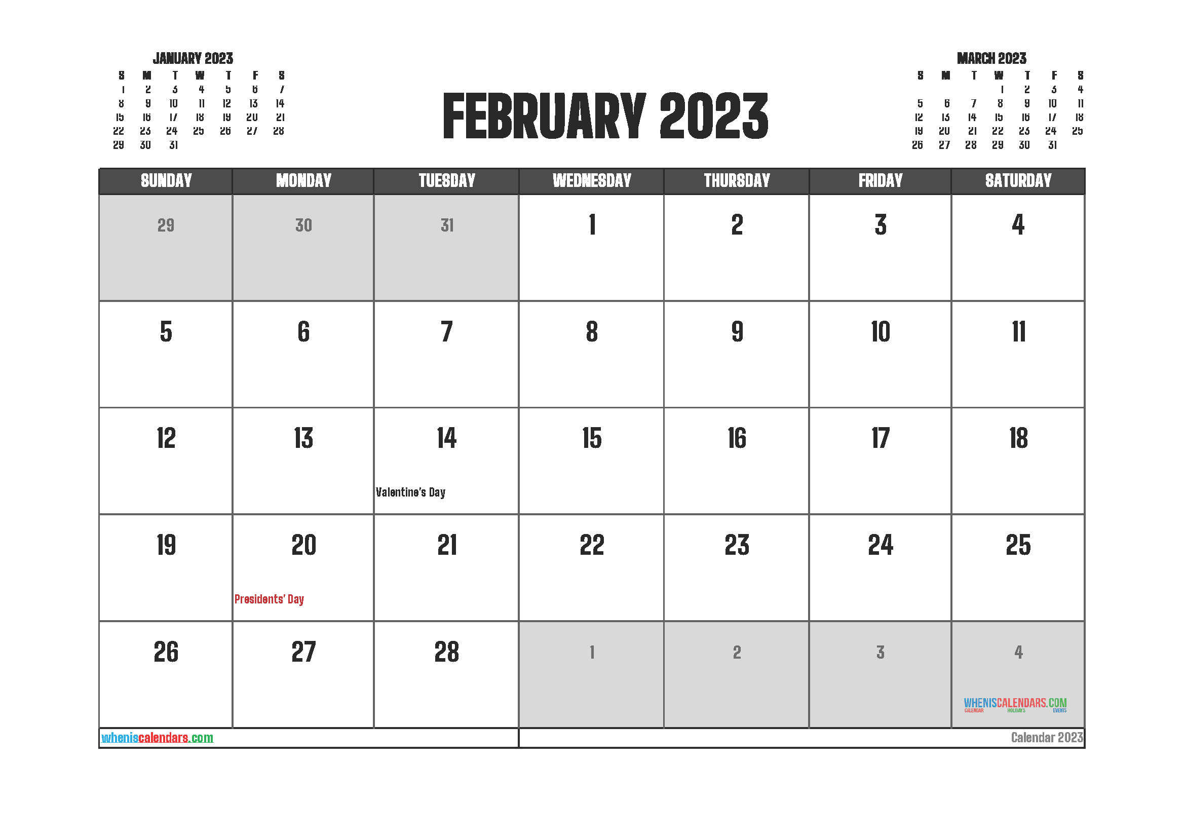 Printable February 2023 Calendar Free 12 Templates Free Printable Vrogue