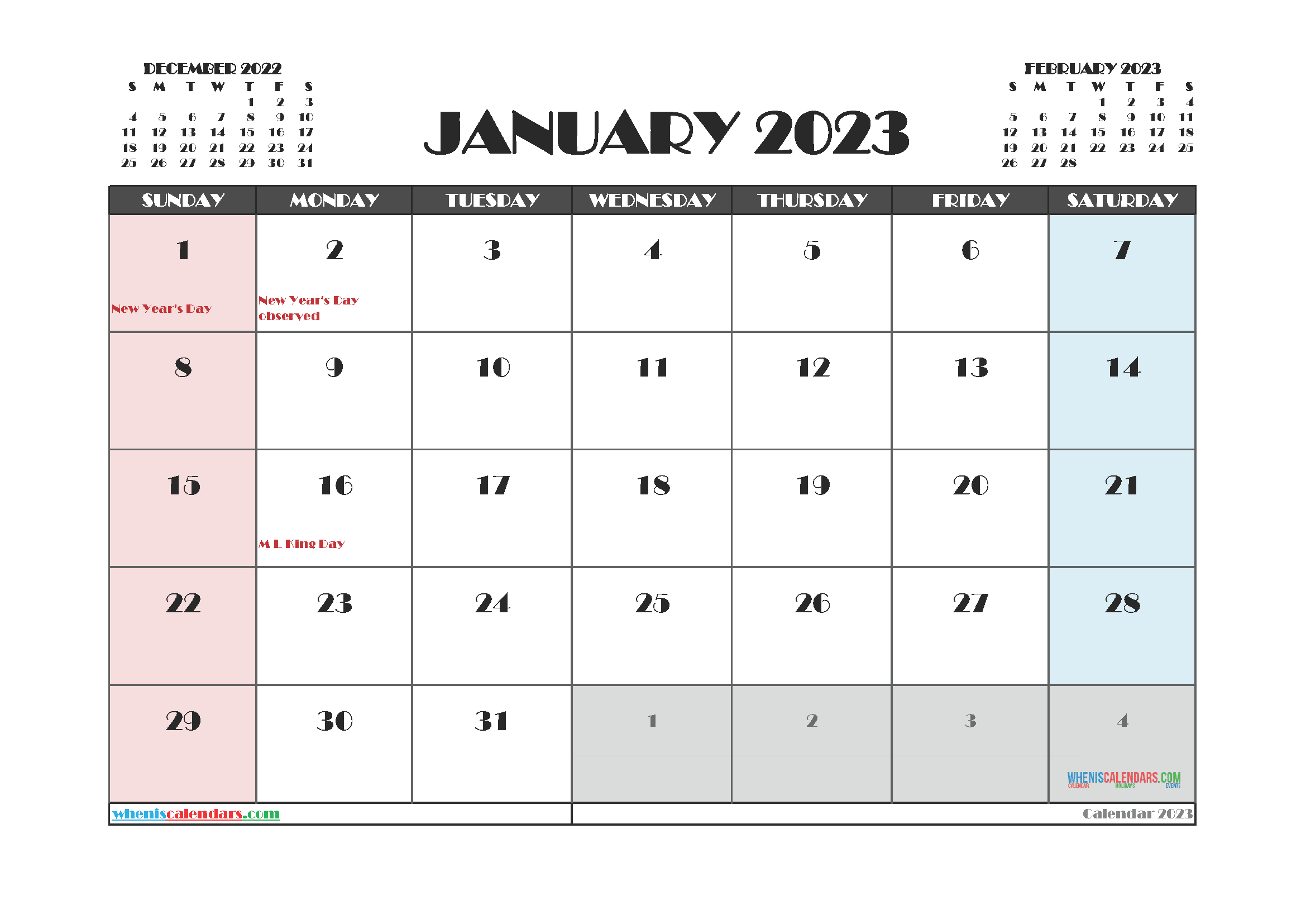 2023 Monthly Calendar Design Free Printable Templates 2023 Calendar