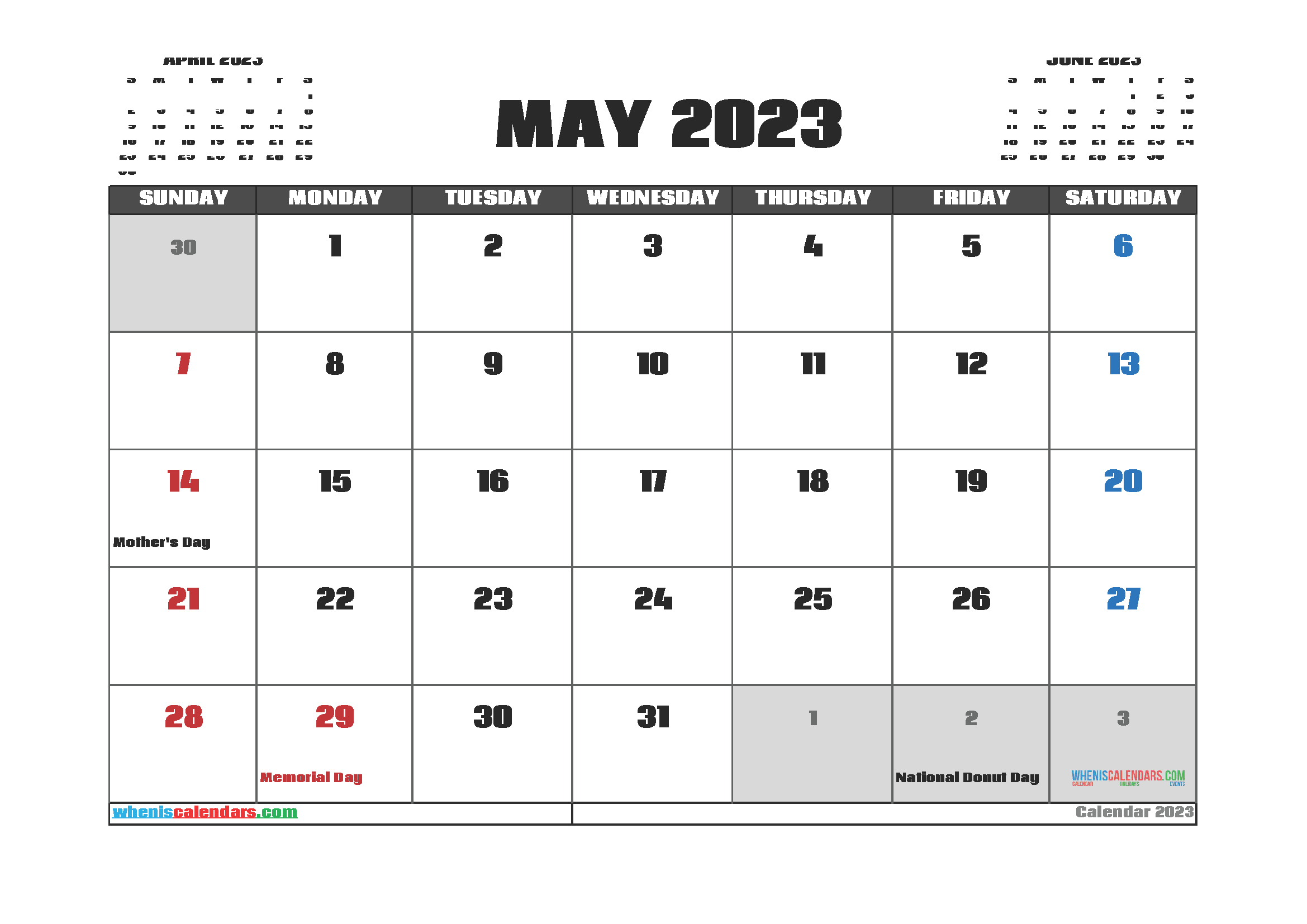 Free Printable June 2023 Calendar - 12 Templates
