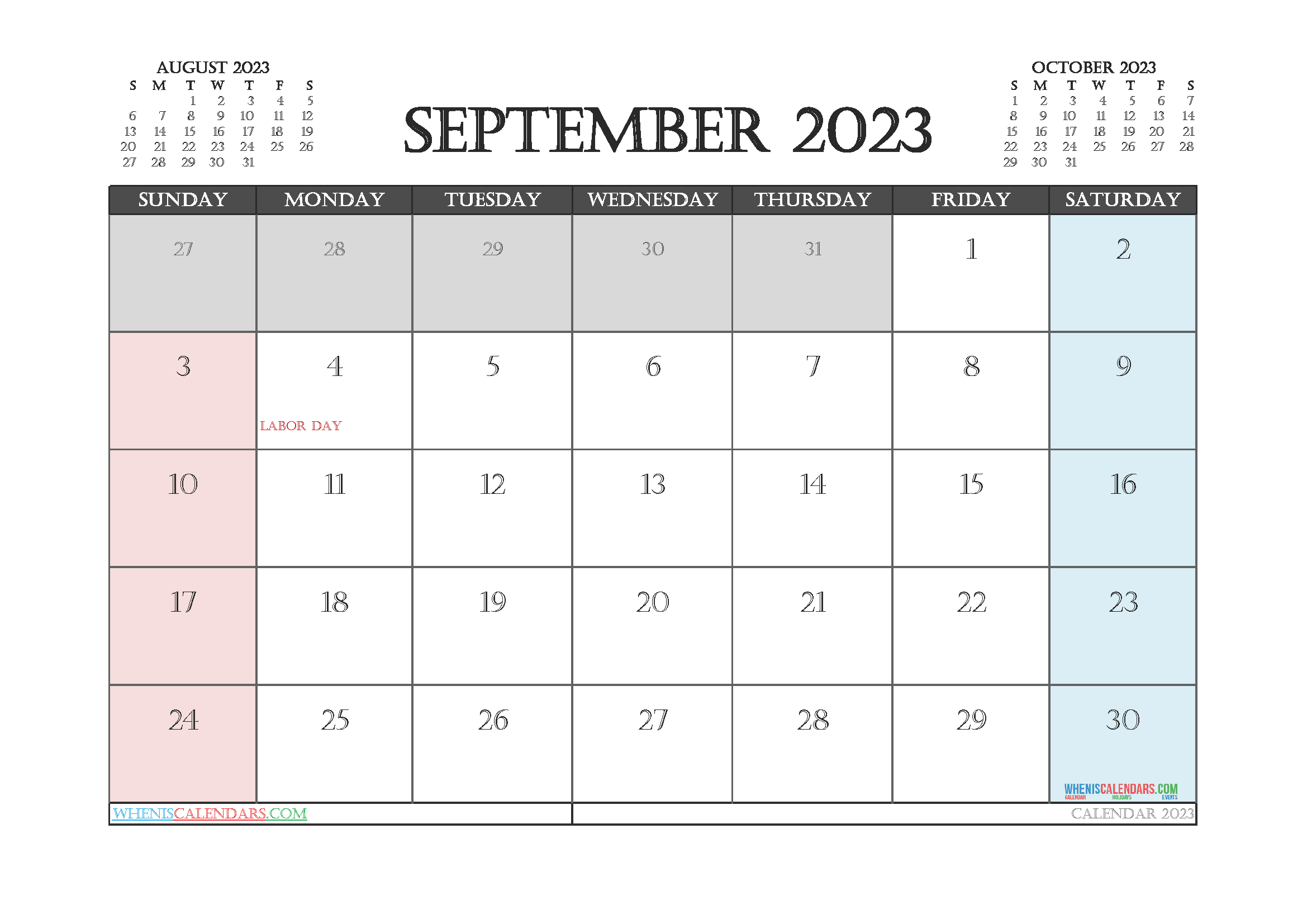 Download Printable September 2023 Calendars September 2023 Calendar Of The Month Free 