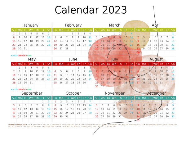 Free 2023 Printable Calendar Pdf Premium Template 2662