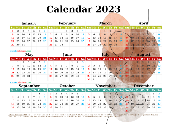 Free 2023 Printable Calendar Pdf Premium Template 2663