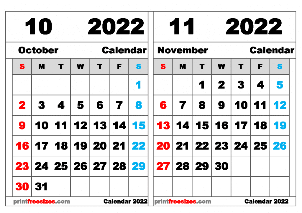 Free 2 Month Calendar 2022 Printable Multiple Design