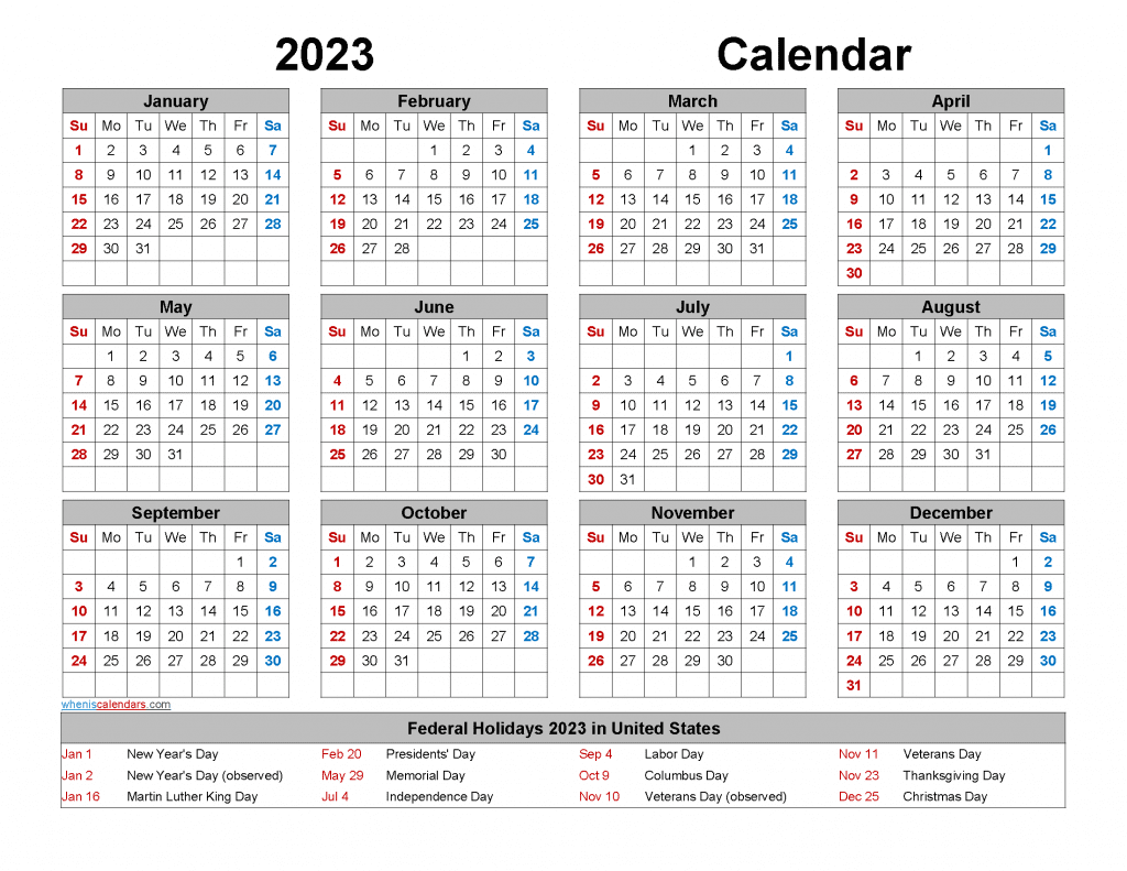 Free Printable Calendar Templates For 2023 2024