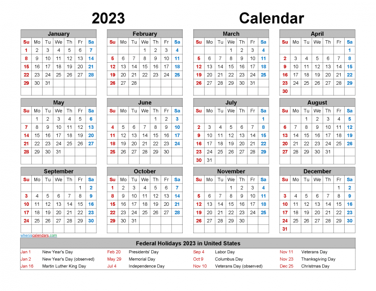 Free Printable Calendar Templates For 2022 2023 And The Years To Come