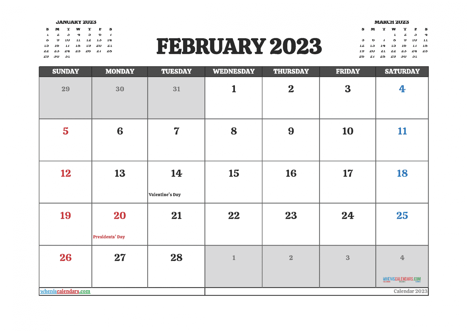 free-february-2023-calendar-with-holidays-pdf-printable