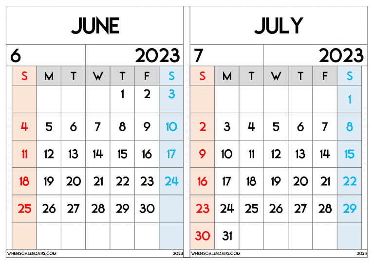 Free Printable Two Month Calendar 2023 PDF In Landscape And Portrait