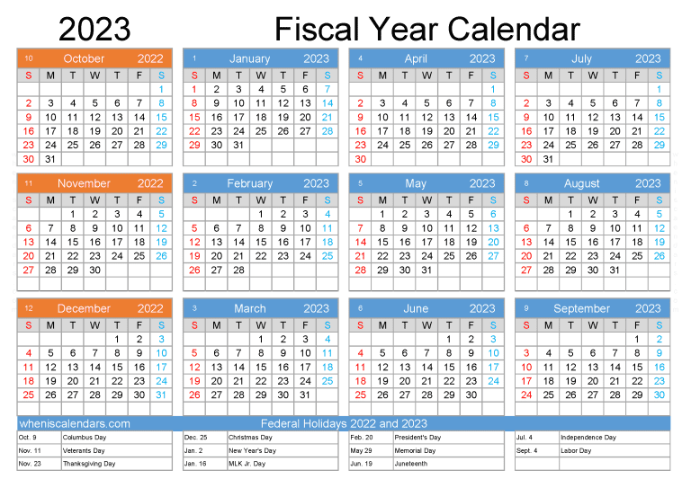 Fiscal Year Calendar 2024 (October 2023 To September 2024)