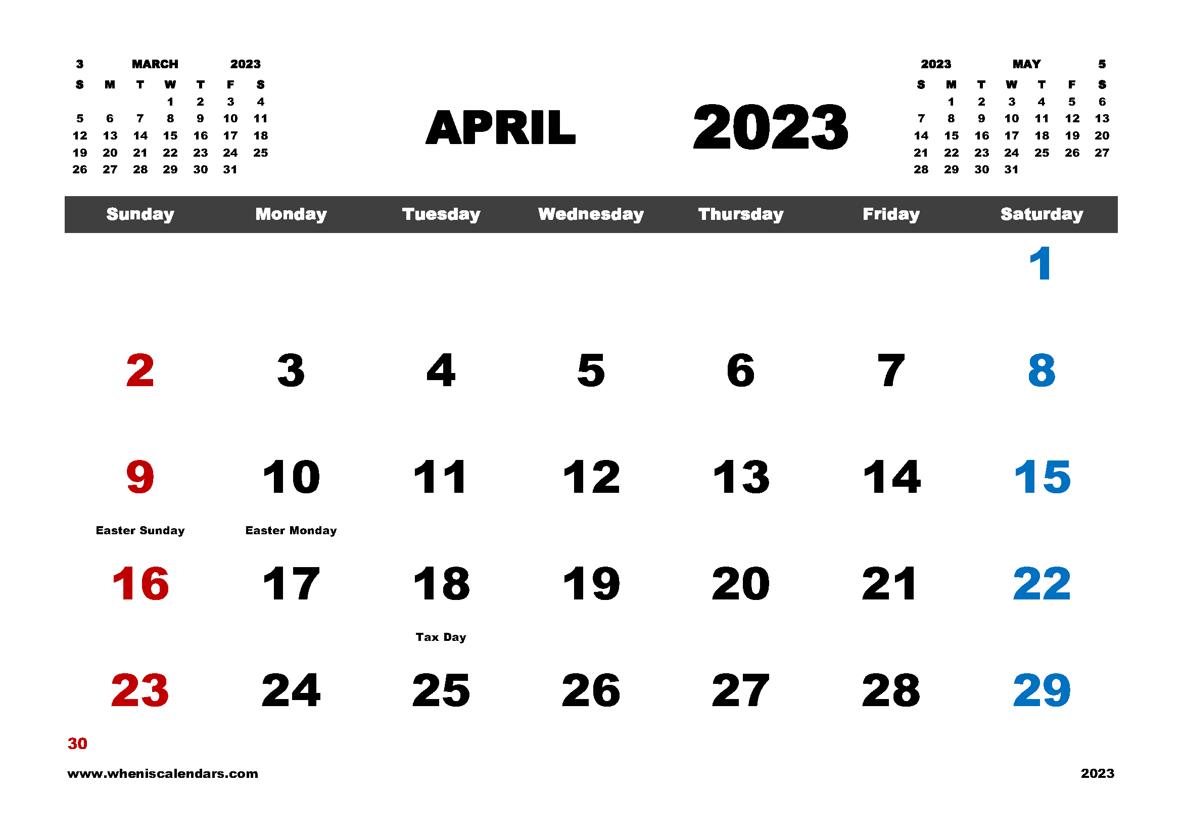 free-printable-april-2023-calendar-with-holidays-in-variety-formats