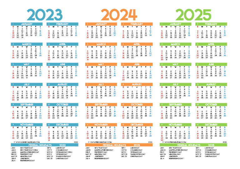 Free Printable 2023 Calendar With Holidays In Variety Formats