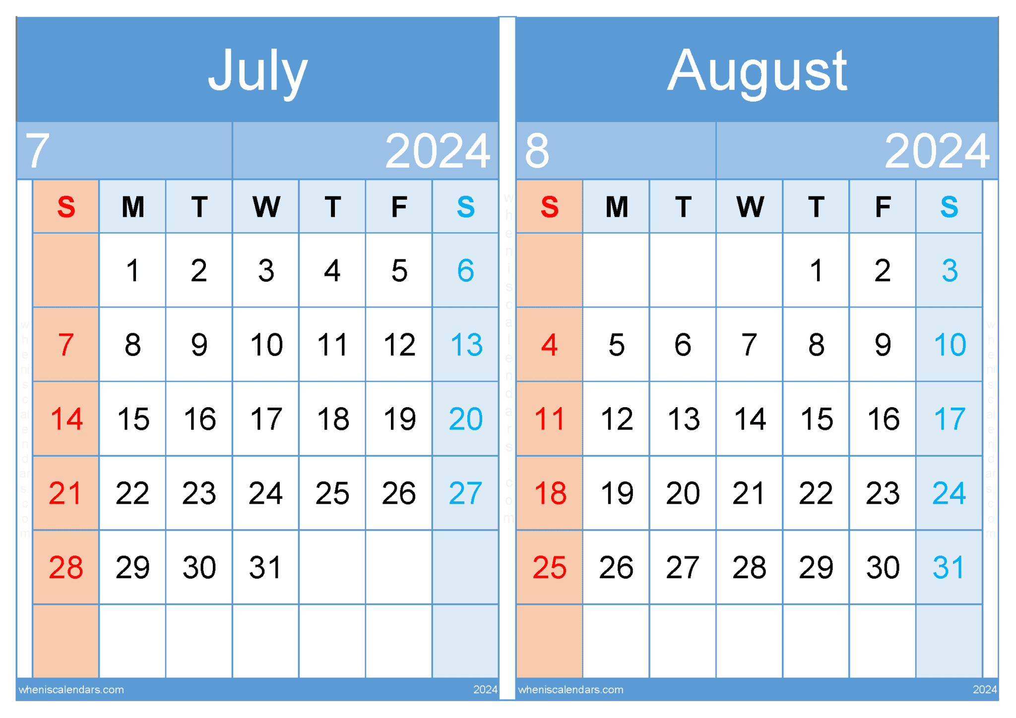 2023 Two-Month Calendar Printable