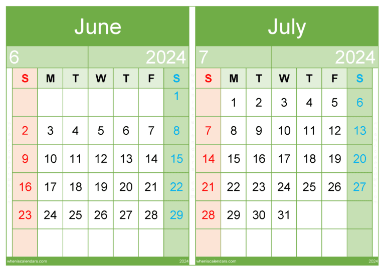 2023 Two-Month Calendar Printable