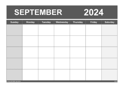 Free Blank September 2024 Calendar Printable