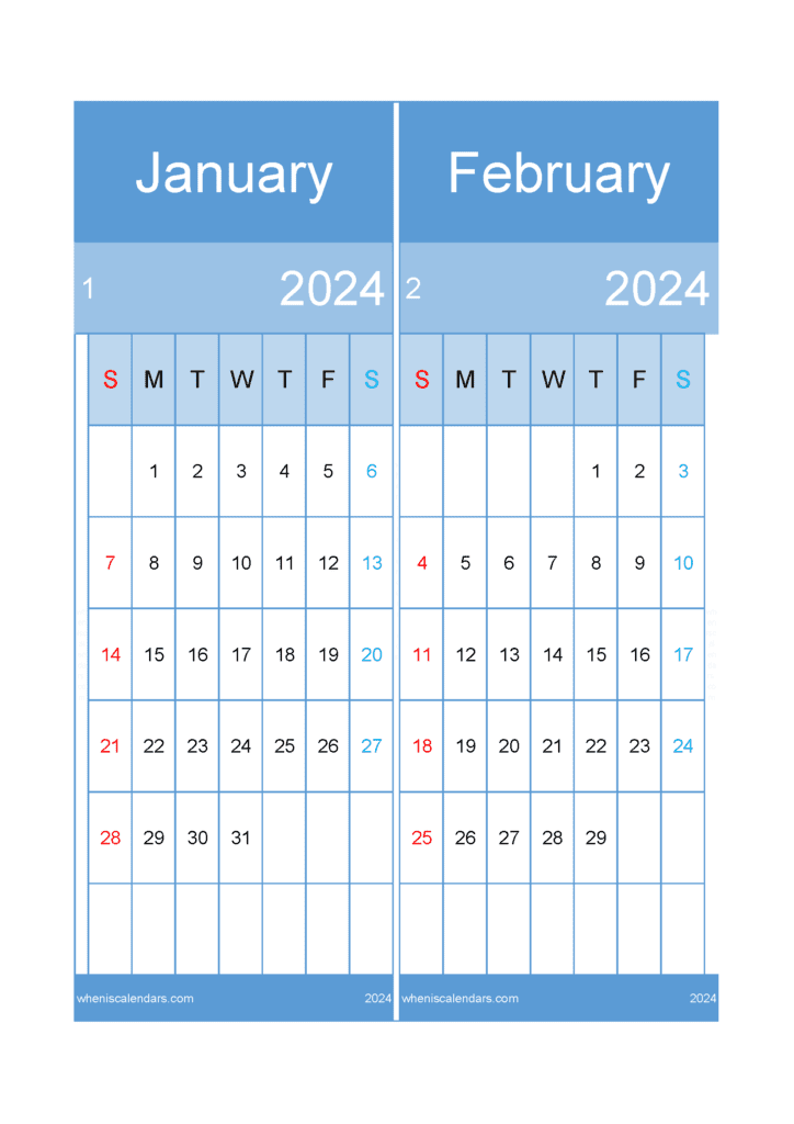 Download Calendar Jan And February 2024 A4 JF242021