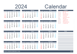 Free Printable Yearly Calendar 2023 And 2024