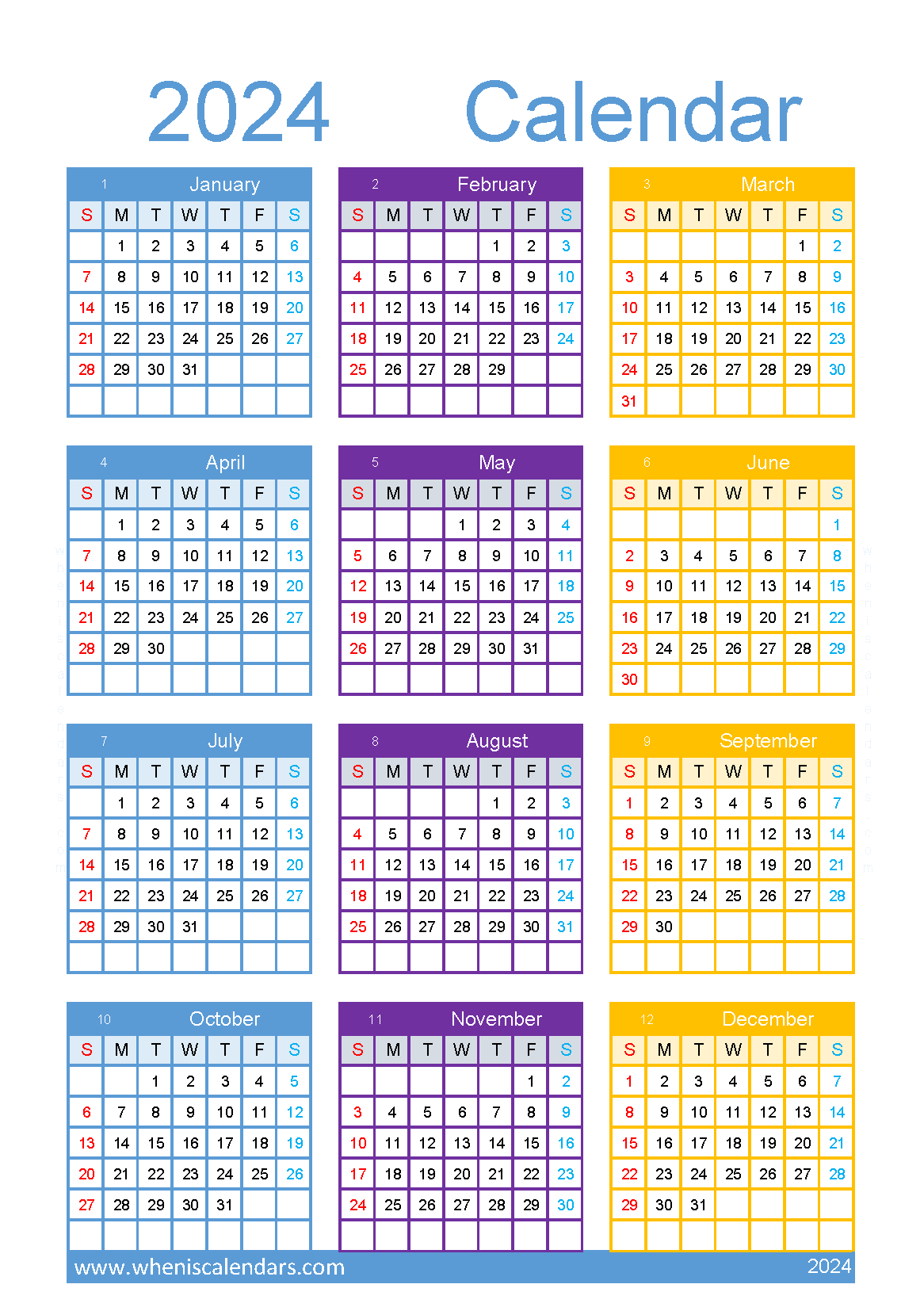 Download 2024 Monthly Printable Calendar A5 O24Y336