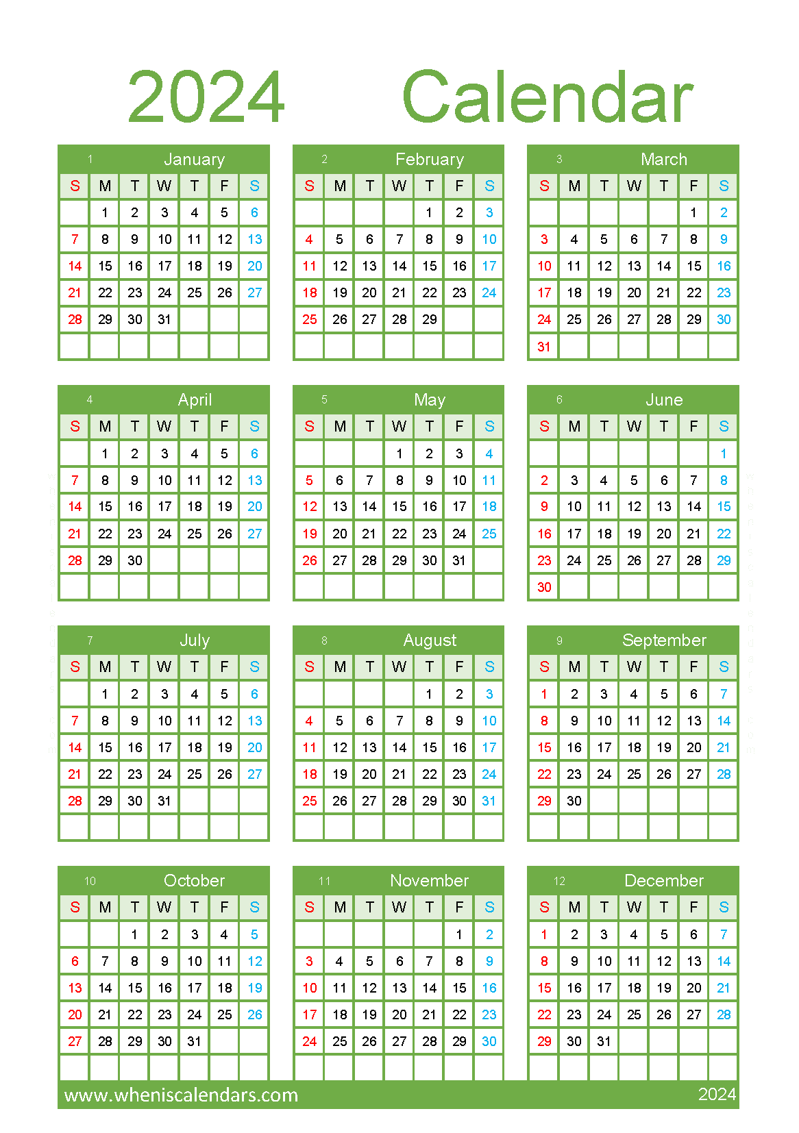 Download Free Printable Calendar Com 2024 A5 O24Y165