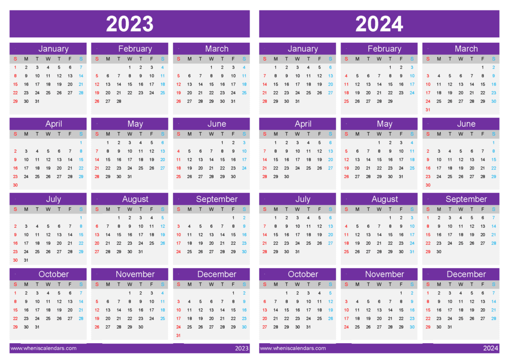 Free Calendar 2023 And 2024 34Y18