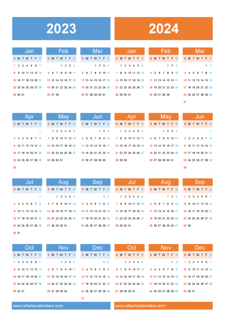 Download 2023 2024 Calendar With Holidays A4 Vertical 34Y22