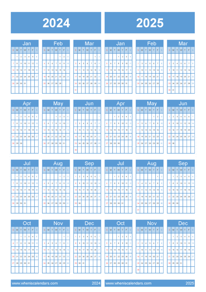Free Printable 2024 2025 Calendar 45Y31