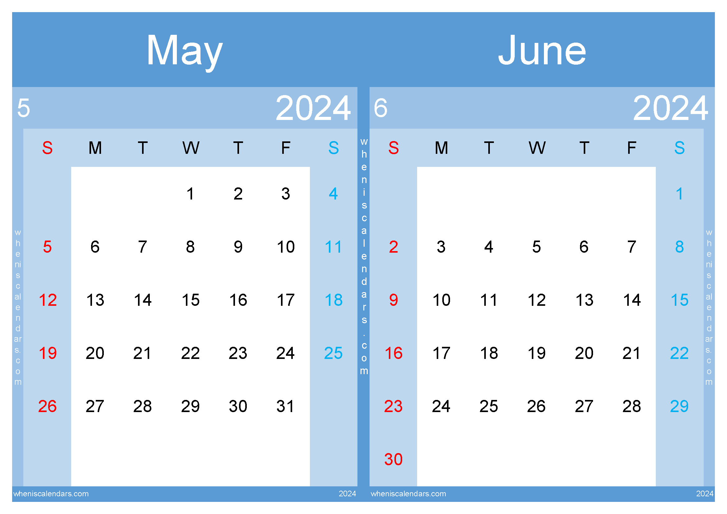 Download Calendar Of May And June 2024 A4 MJ438