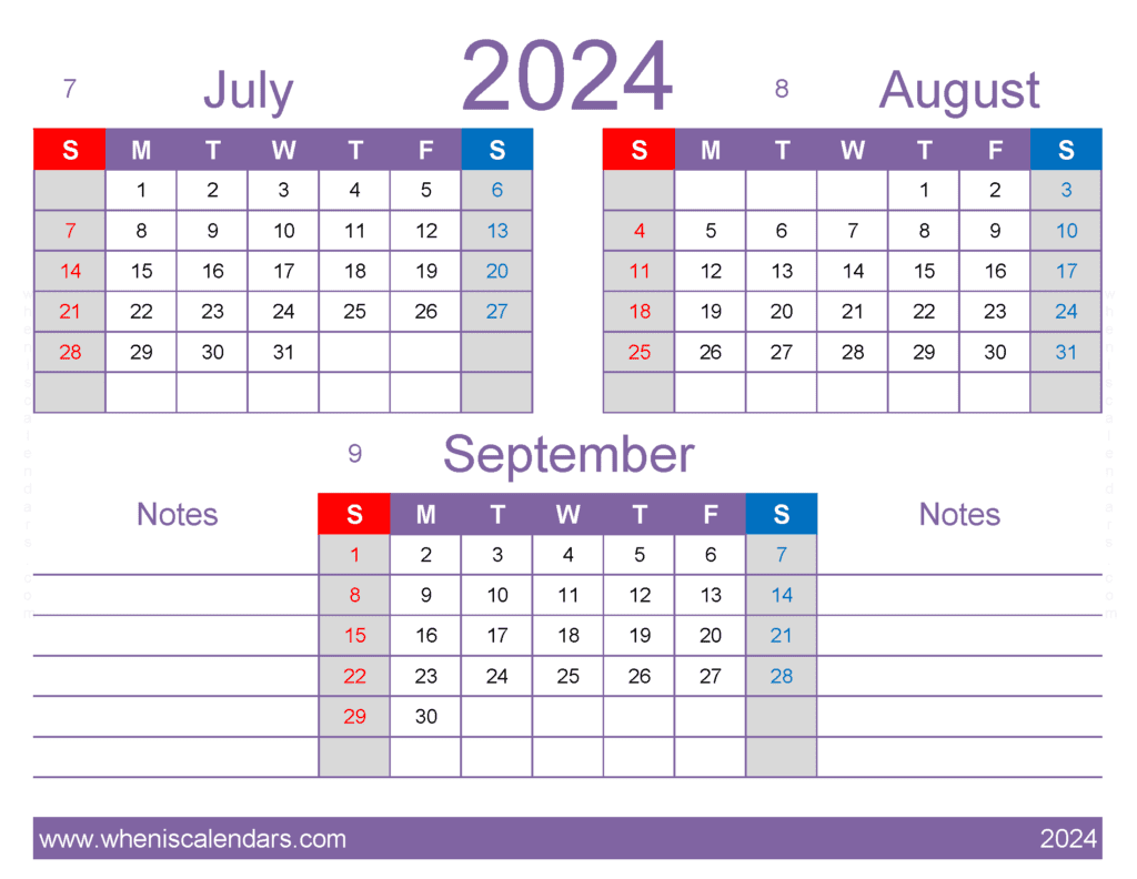 Download July Through September Calendar 2024 JAS434