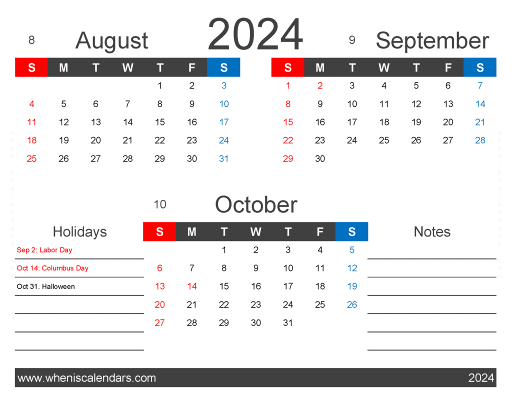 Download Aug Sept Oct 2024 Calendar ASO401