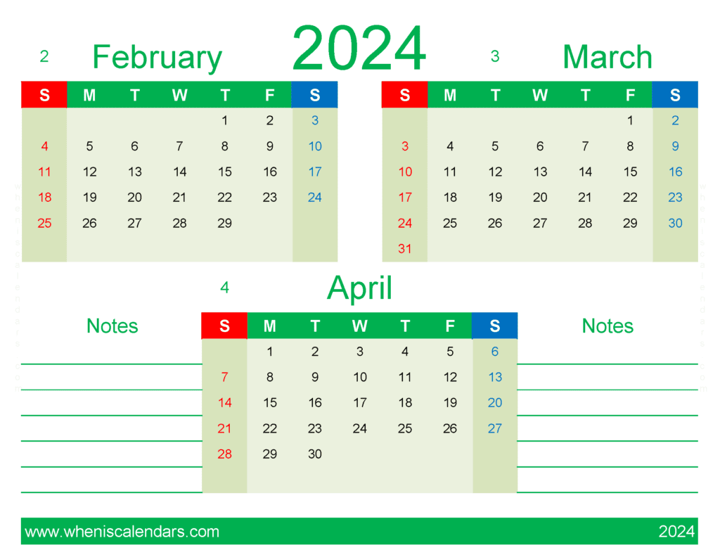 Download Feb Mar And April 2024 Calendar FMA432