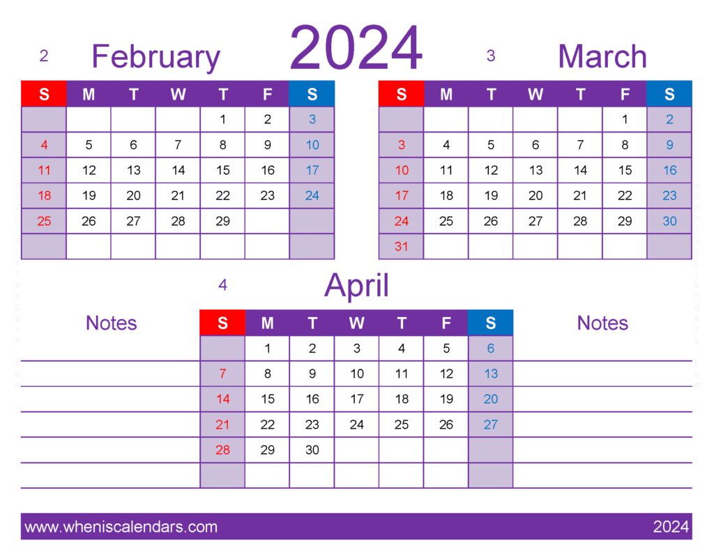 Download Feb Mar And April 2024 Calendar FMA432