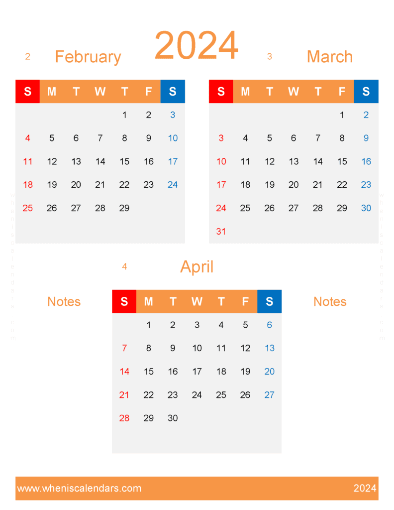 Download Calendar Feb Mar Apr 2024 FMA466
