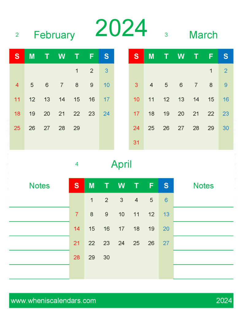 Download Feb Mar And April 2024 Calendar FMA472