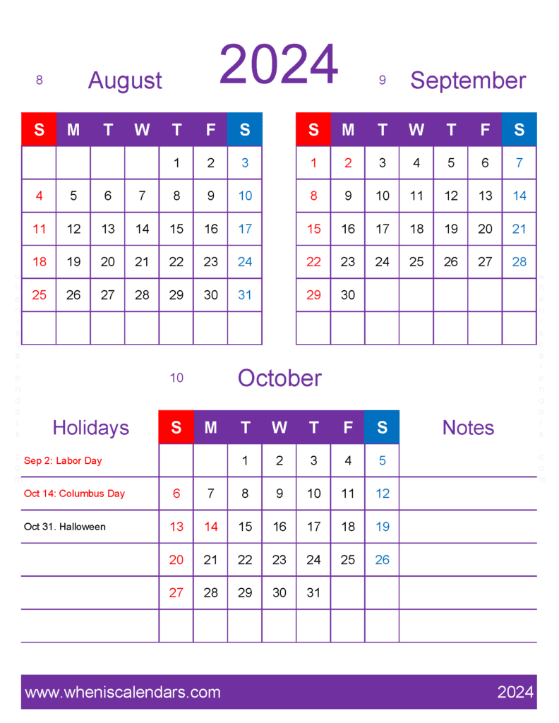 Download Calendar Aug Sept October 2024 ASO453