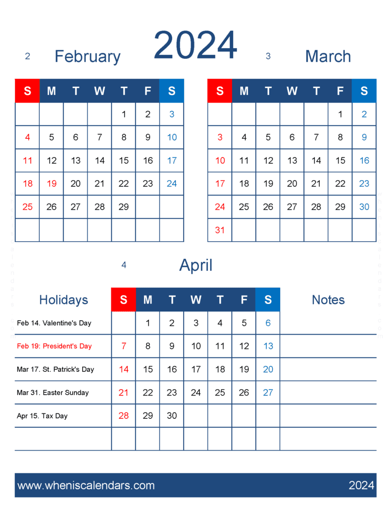 Download February Through April 2024 Calendar FMA455