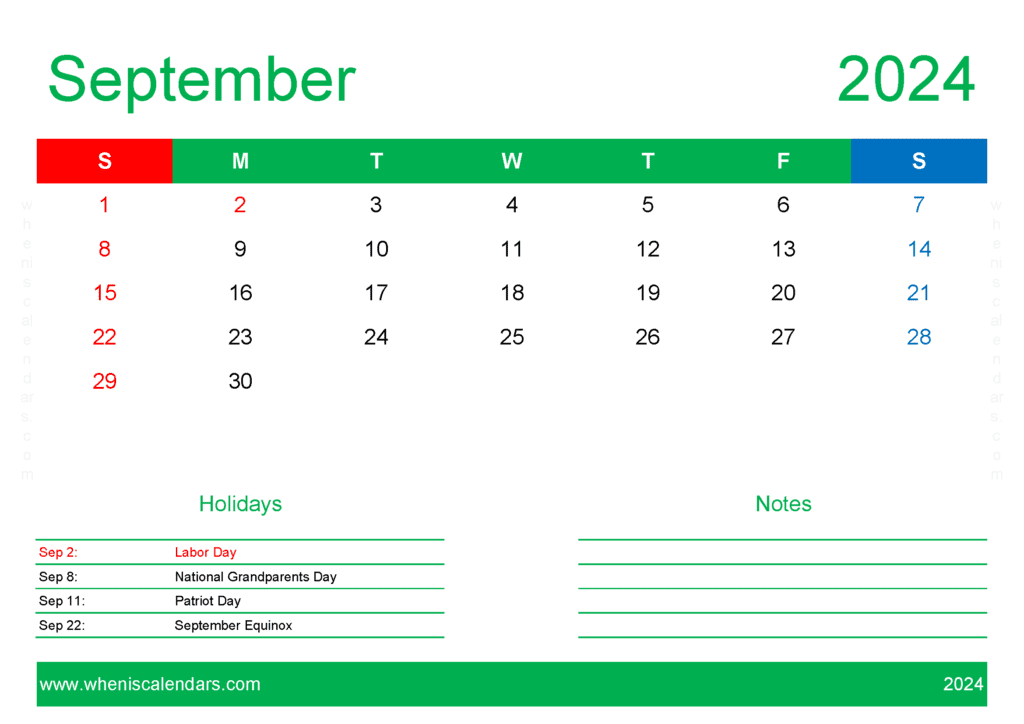 Printable Monthly Calendar 2024 September Monthly Calendar