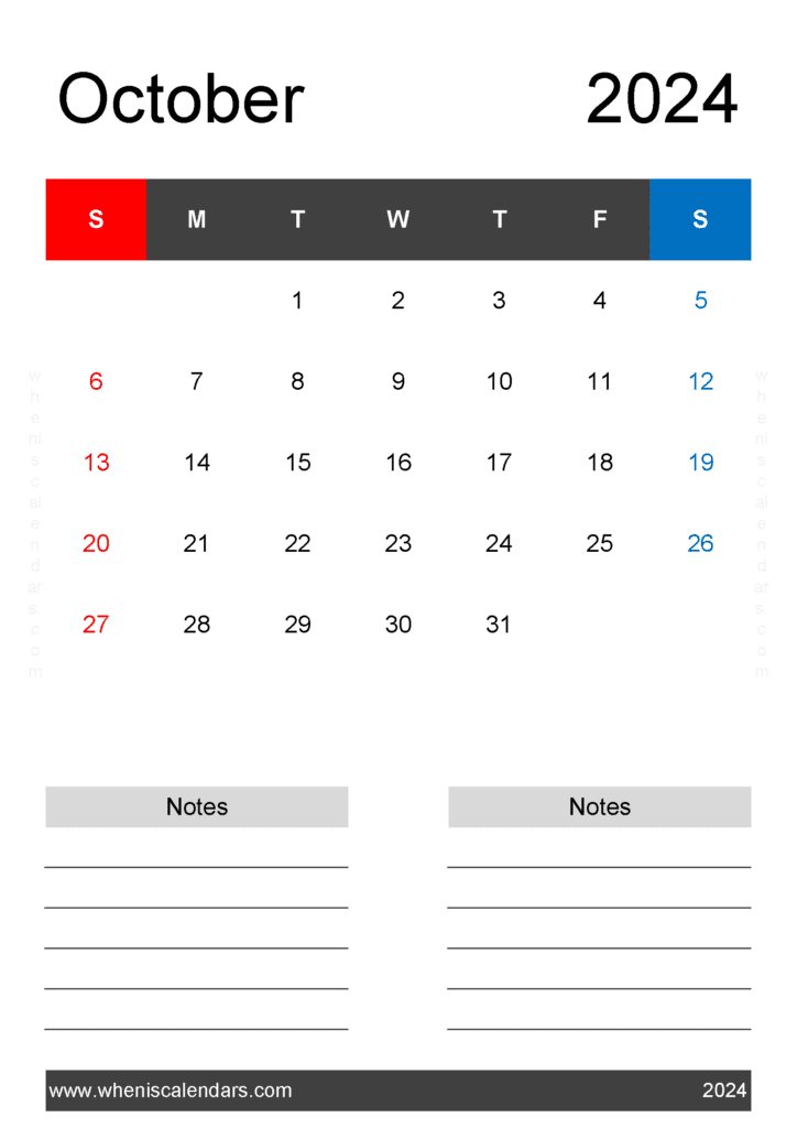 Free Printable Calendar 2024 October Monthly Calendar