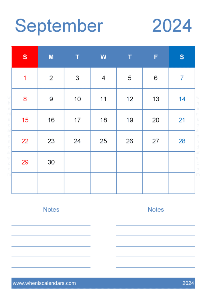 Free September Calendar Template 2024 Monthly Calendar