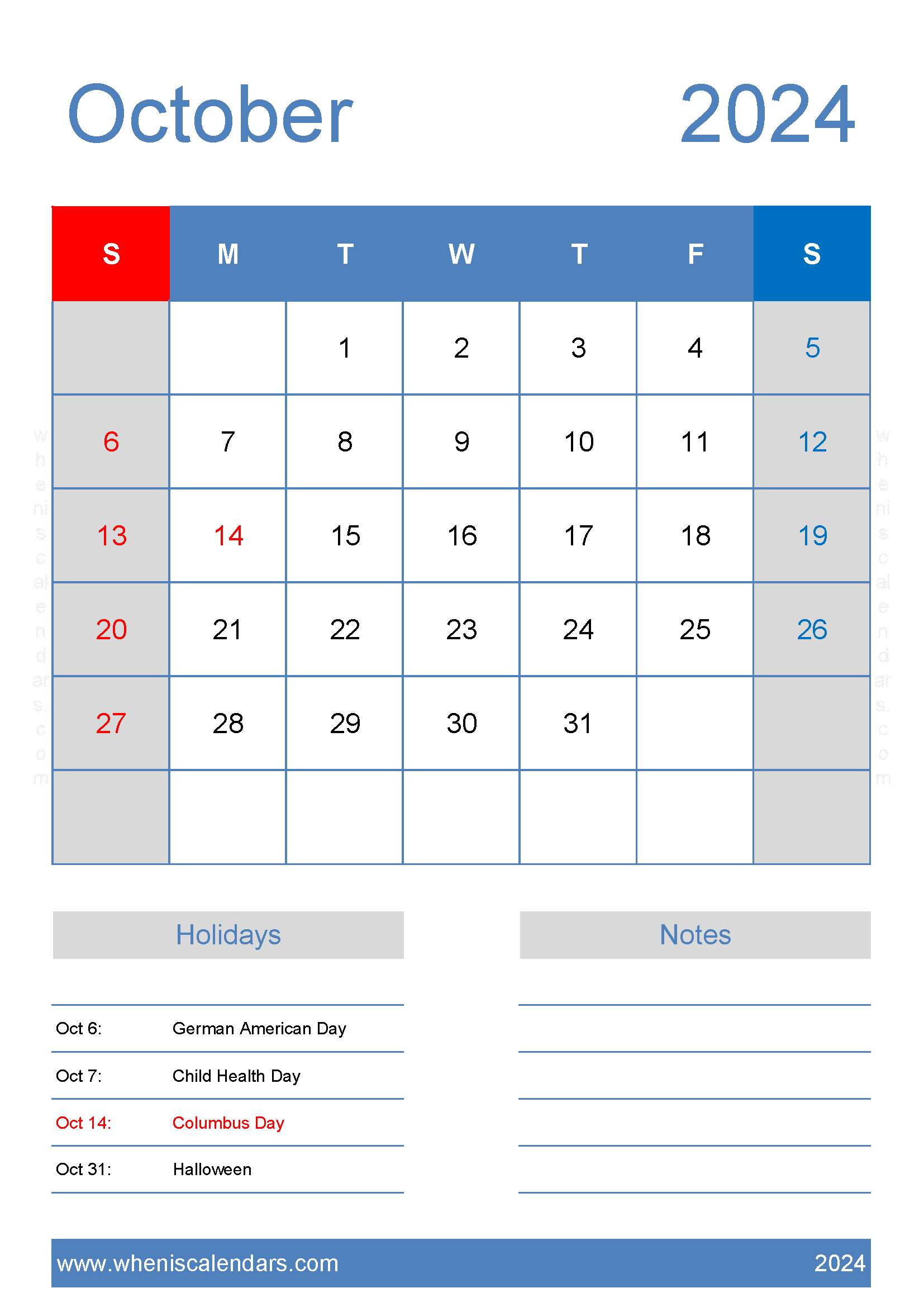 Blank October 2024 Calendar Printable Free Monthly Calendar