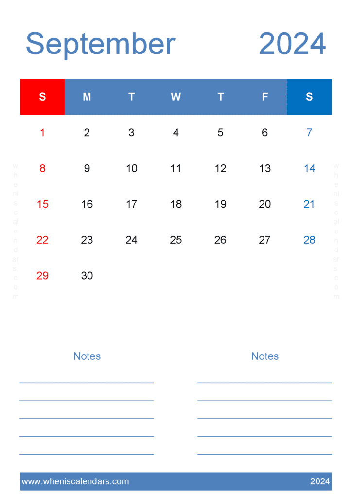 Editable September Calendar 2024 Monthly Calendar