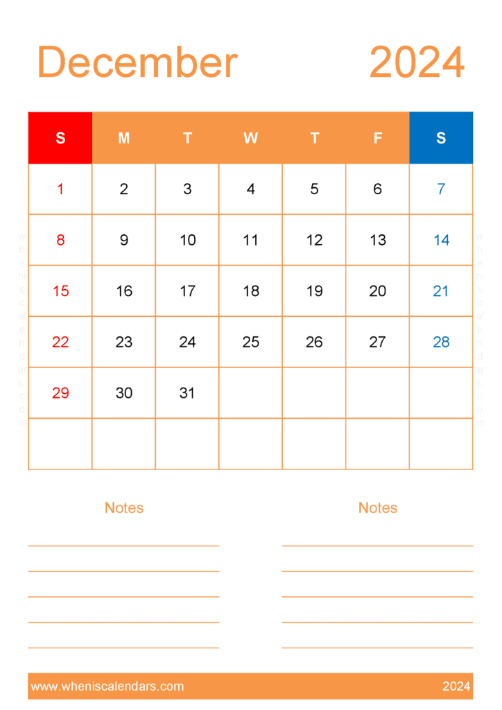 2024 December Calendar Excel