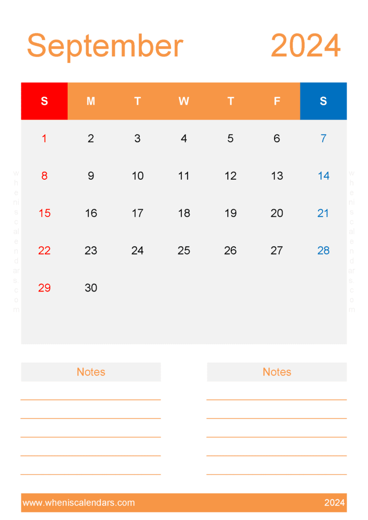 Printable September 2024 Calendar Free Monthly Calendar