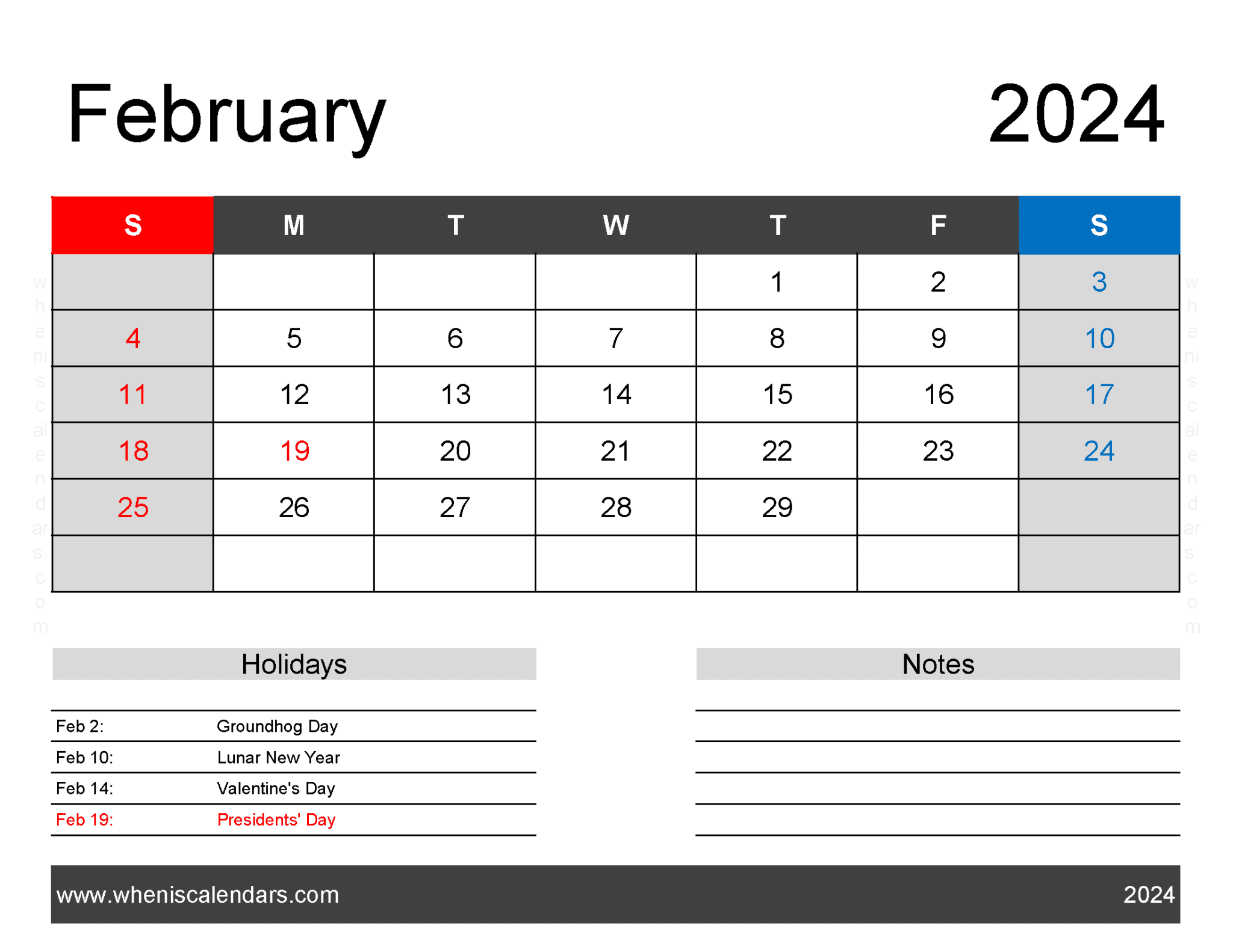 Printable Calendar - WhenisCalendars.com