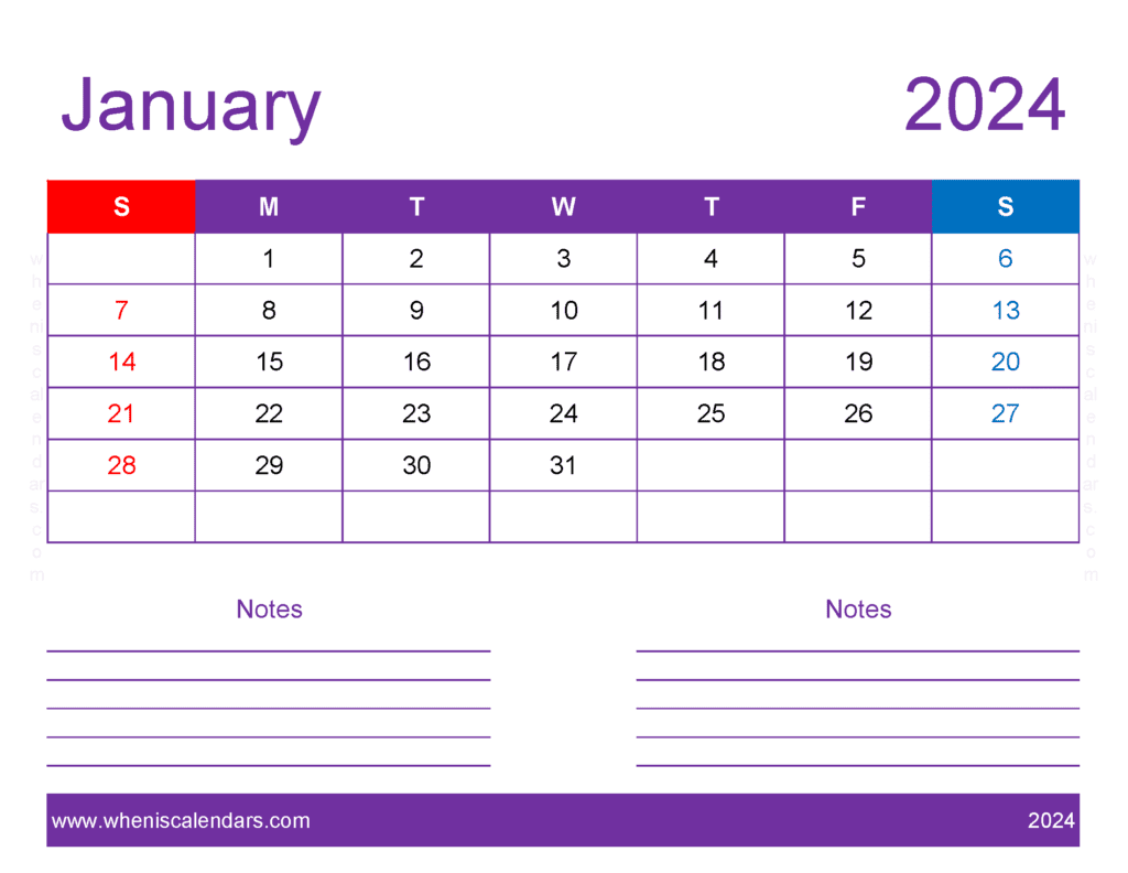 Editable Calendar Jan 2024 Monthly Calendar