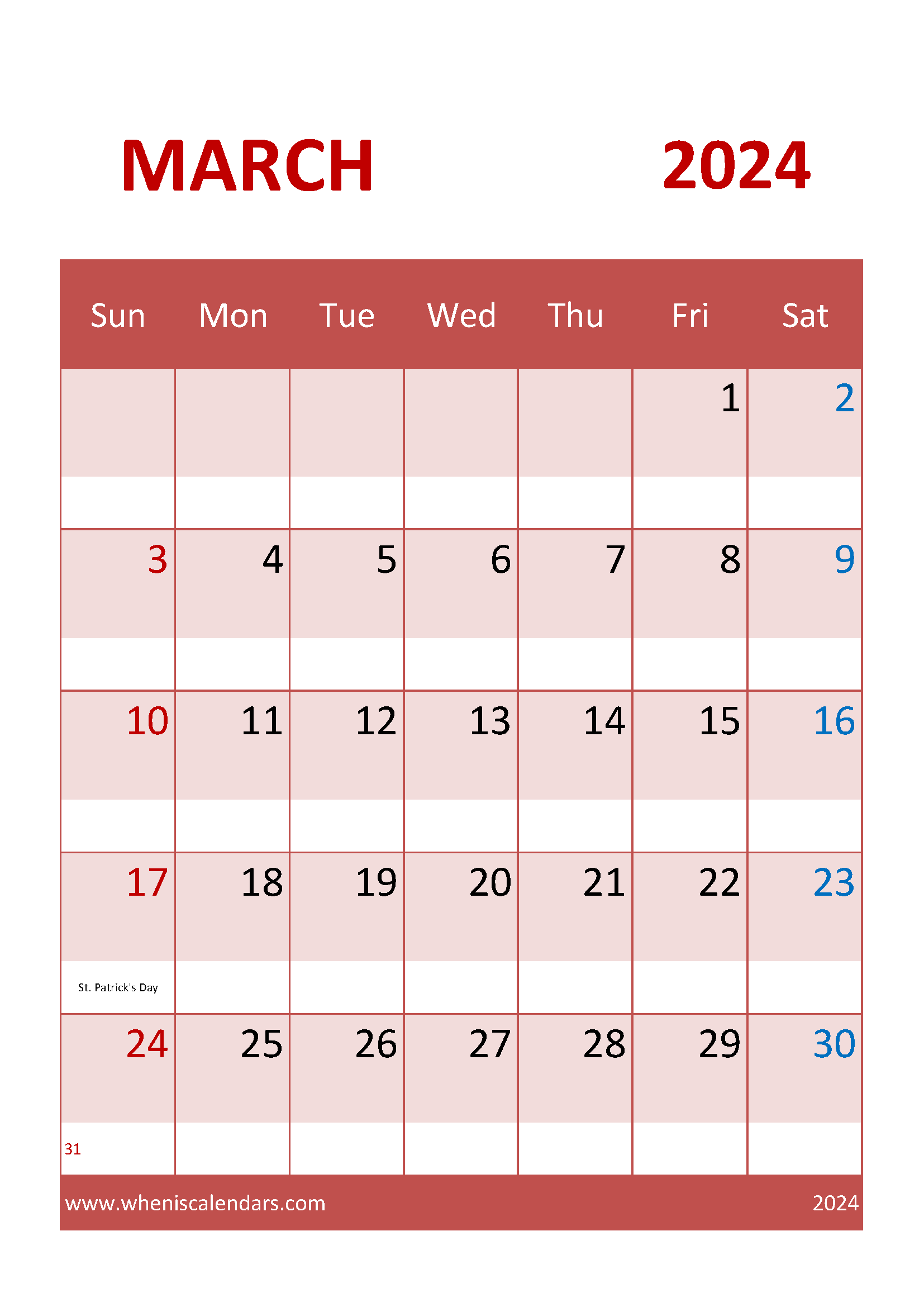 Printable Monthly Calendar 2024 With Holidays