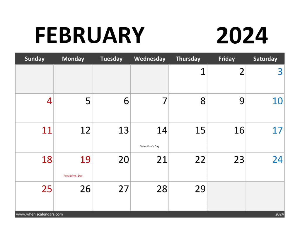 February 2024 Calendar To Print F24063